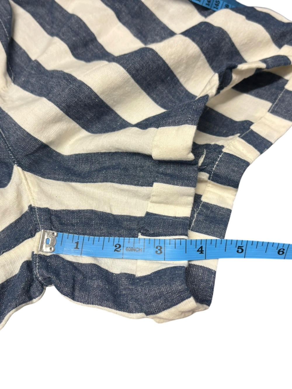 Pact Organic Cotton/Hemp Blend Shorts in the "Mariner Stripe" pattern size small - Picture 8 of 9